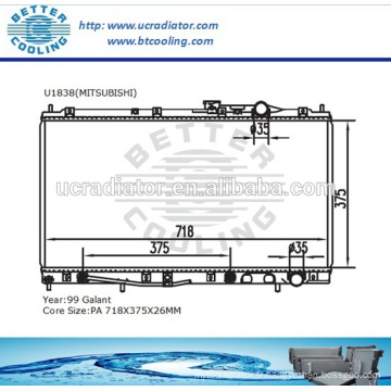 Radiateur pour Mitsubishi Galant 99 OEM: MR126088/MR126089/MR127903/MR127904